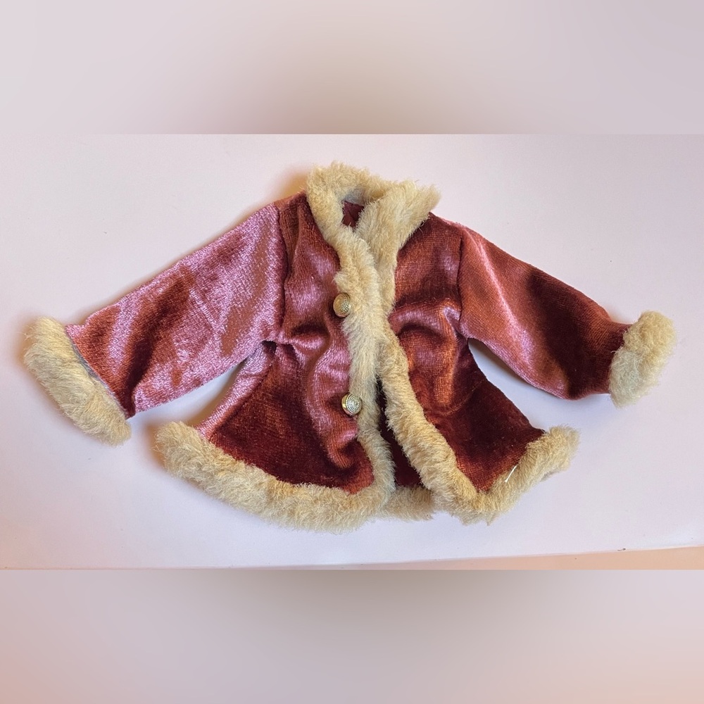 Plush Dusty Rose and Cream Doll Jacket Fits 18” Dolls
